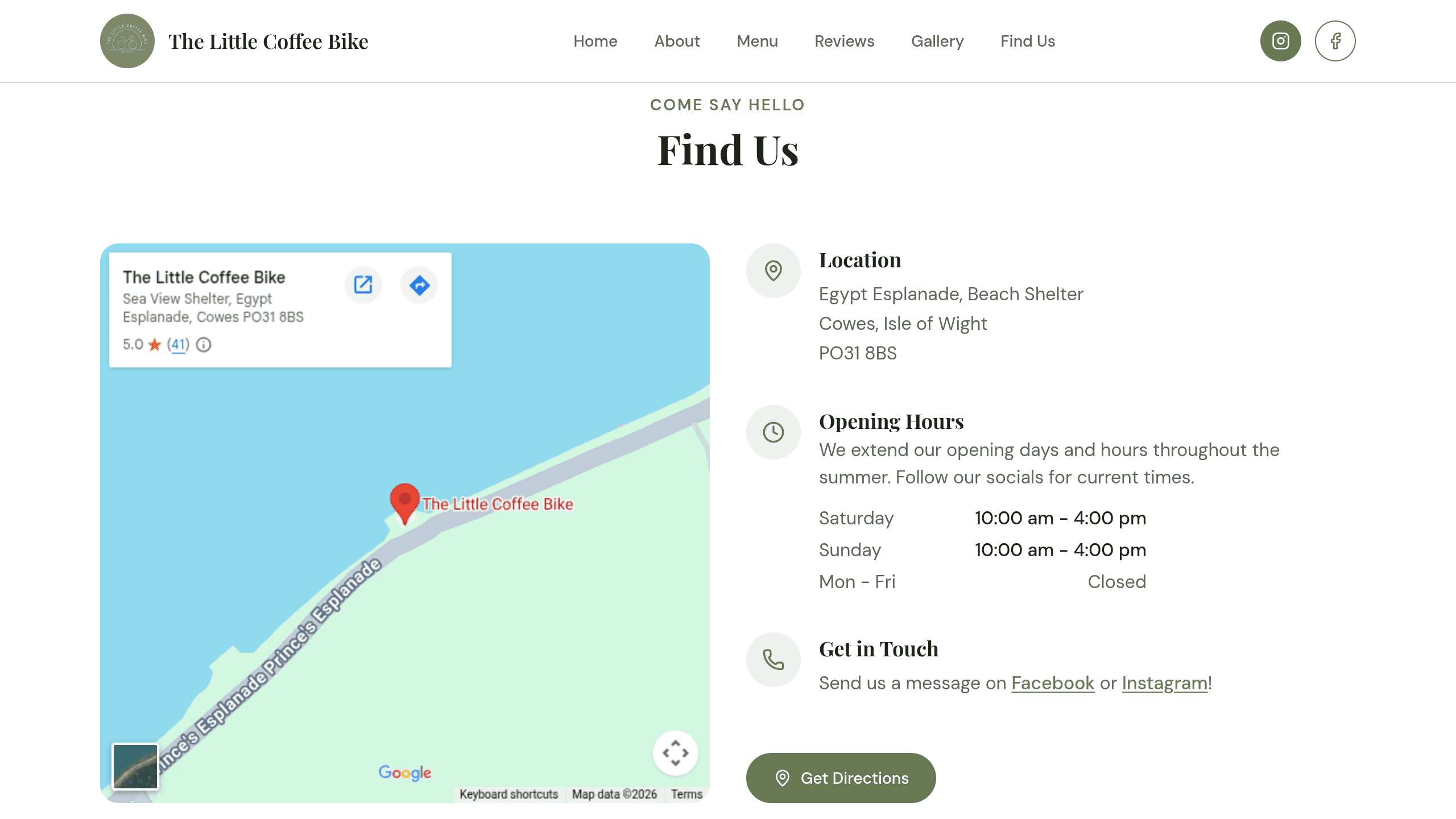 The Little Coffee Bike Find Us